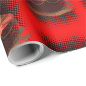 Birthday Party Red met Cake Wrapping Paper Cadeaupapier (Rol Hoek)