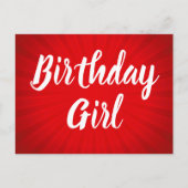 Birthday Party Red Sunburst Briefkaart (Voorkant)