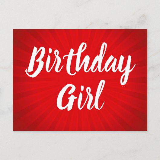 Birthday Party Red Sunburst Briefkaart (Voorkant)