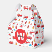 Birthday party: Red Transport Fire Truck Engine Bedankdoosjes (Voorkant Zijde)