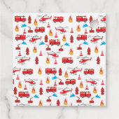 Birthday party: Red Transport Fire Truck Engine Bedankjes Labels (Achterkant)