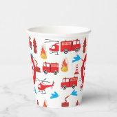 Birthday party: Red Transport Fire Truck Engine Papieren Bekers (Rechts)