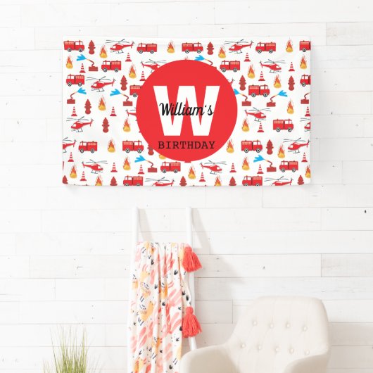 Birthday party: Red Transport Fire Truck Engine Spandoek (Insitu)