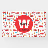 Birthday party: Red Transport Fire Truck Engine Spandoek (Horizontaal)