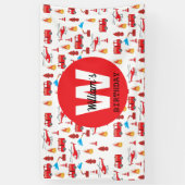 Birthday party: Red Transport Fire Truck Engine Spandoek (Verticaal)
