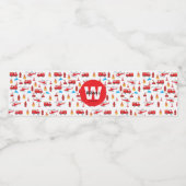 Birthday party: Red Transport Fire Truck Engine Waterfles Etiket (Enkel label)