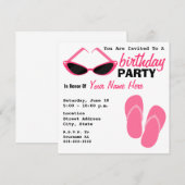 Birthday Party Retro Cat Eye Teenslippers zonnebri Kaart (Voorkant / Achterkant)