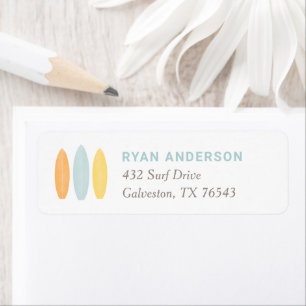 Birthday Party Return Address Surf Beach Kinderen Etiket
