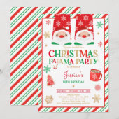 Birthday Party (Rode en gouden kerstfeest) Kaart (Voorkant / Achterkant)