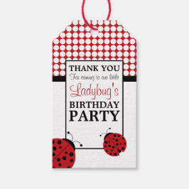 Birthday Party (Rode Ladybug) voor kinderen Cadeaulabel