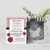 Birthday Party (Rode Ladybug) voor kinderen Kaart (Staand voorkant)