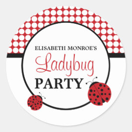 Birthday Party (Rode Ladybug) voor kinderen Ronde Sticker