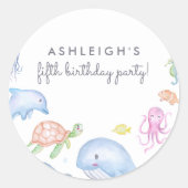 Birthday Party Ronde Sticker (Voorkant)