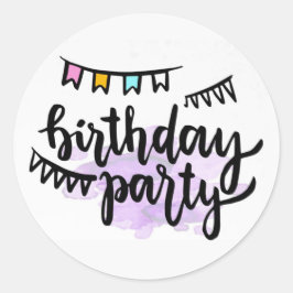 Birthday Party Ronde Sticker