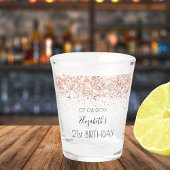 Birthday party roos gold confetti name shot glas