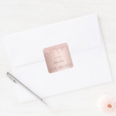 Birthday party roos gold glitter 50 jaar vrouwen vierkante sticker (Envelop)