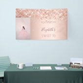 Birthday party roos goud glitter foto welkom spandoek (Beurs)