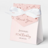 Birthday Party roos gouden roze sterren bedankt Bedankdoosjes (Voorkant Zijde)