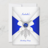Birthday Party Royal Blue Diamond Pearl Kaart (Voorkant)