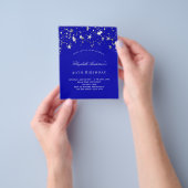 Birthday party royal blue stars budget uitnodiging flyer (Hand)