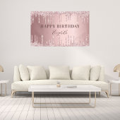 Birthday party roze dusty roos glitter luxe spandoek