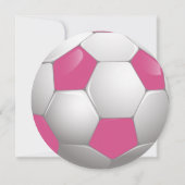 Birthday Party (roze en witte Voetbal) Kaart (Achterkant)