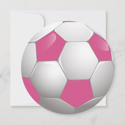 Birthday Party (roze en witte Voetbal) Kaart (Achterkant)