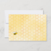 Birthday party roze florals yellow honeycomb bijen save the date (Achterkant)