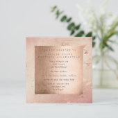 Birthday Party roze glam powder Gold Blush Kaart (Staand voorkant)