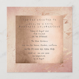 Birthday Party roze glam powder Gold Blush Kaart