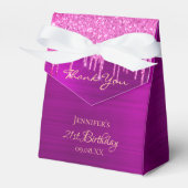Birthday party roze glitter druppels bedankt bedankdoosjes (Voorkant Zijde)