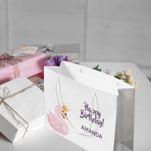 Birthday party roze paarse prinses zwaluw schattig groot cadeauzakje