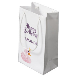 Birthday party roze paarse prinses zwaluw schattig klein cadeauzakje