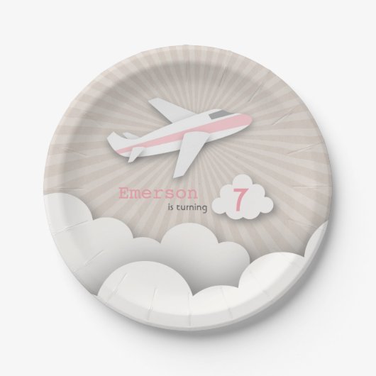 Birthday Party - Roze Papieren Bordje (Voorkant)