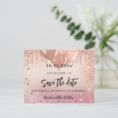 Birthday party roze roze roze goud met uitzonderin aankondigingskaart (Staand voorkant)