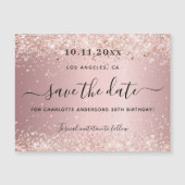 Birthday party roze Save the date magnet (Voorkant)