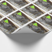 Birthday Party Russian Blue Cat Cadeaupapier (Hoek)