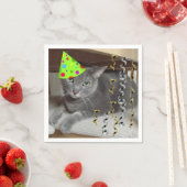 Birthday Party Russian Blue Cat Servetten (Insitu)