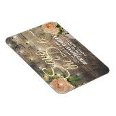 Birthday Party Save the Date Flowers Wood Lights Magneet (Rechterzijde)