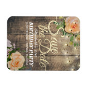Birthday Party Save the Date Flowers Wood Lights Magneet (Horizontaal)