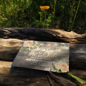 Birthday Party Save the Date Flowers Wood Lights Magnetische Uitnodiging