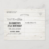 Birthday Party Save the Date Flowers Wood Lights Uitnodiging Briefkaart (Achterkant)