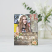 Birthday Party Save the Date Flowers Wood Lights Uitnodiging Briefkaart (Staand voorkant)