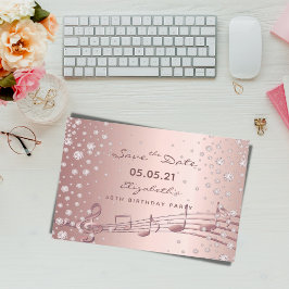 Birthday Party Save the Date roos gold glam Briefkaart