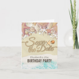 Birthday Party Save the Date Summer Beach Starfish