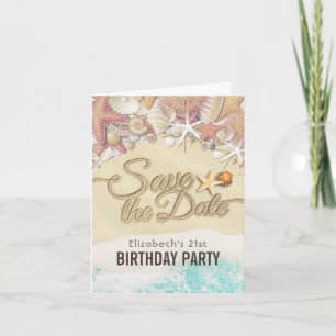 Birthday Party Save the Date Summer Beach Starfish