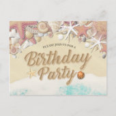 Birthday Party Save the Date Summer Beach Starfish Uitnodiging Briefkaart (Voorkant)