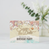 Birthday Party Save the Date Summer Beach Starfish Uitnodiging Briefkaart (Staand voorkant)