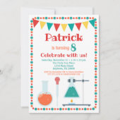 Birthday Party Science Invitation Chemistry Kaart (Voorkant)