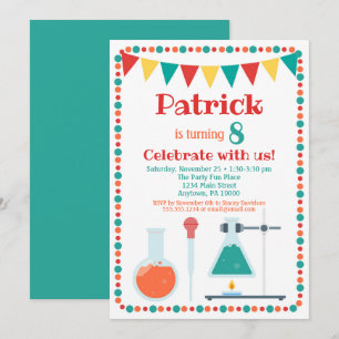 Birthday Party Science Invitation Chemistry Kaart